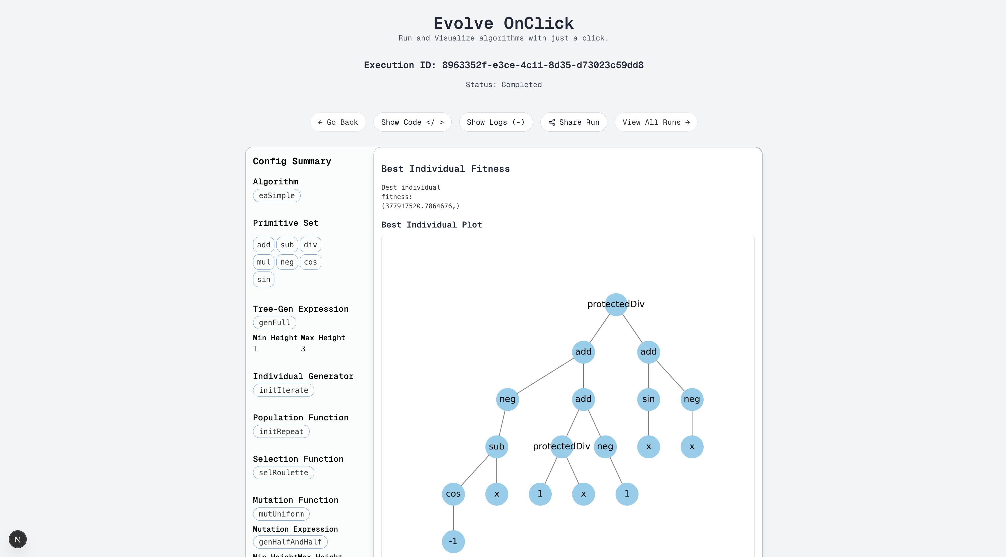 Best Individual Program tree visualization